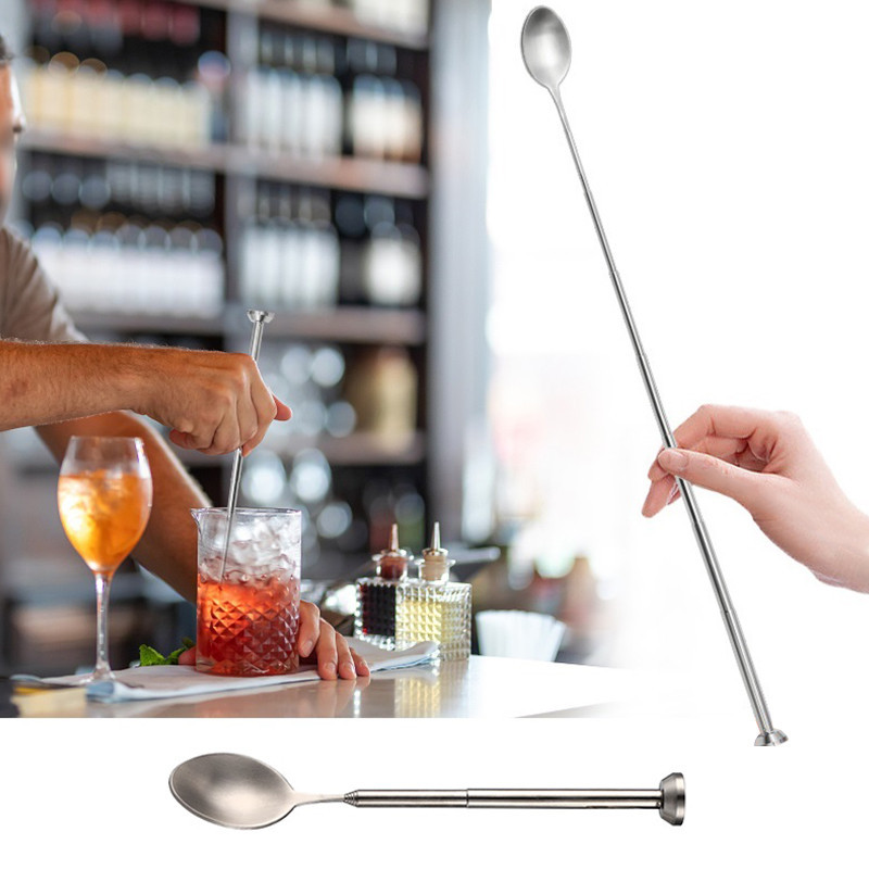 1PC Stainless Steel Retractable Bar Spoon Bar Tools Bartender Cocktail