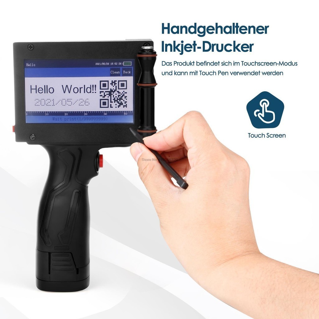 Handheld Inkjet Printer Qr Bar Batch Code Date Number Logo Expiry Date