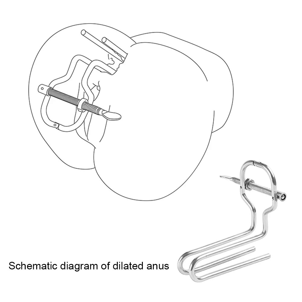 Stainless Steel Anal Expander Adjustable Vaginal Speculum BDSM Slave