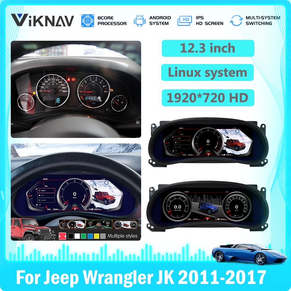 Digital Dashboard Panel For Jeep Wrangler Virtual Instrument