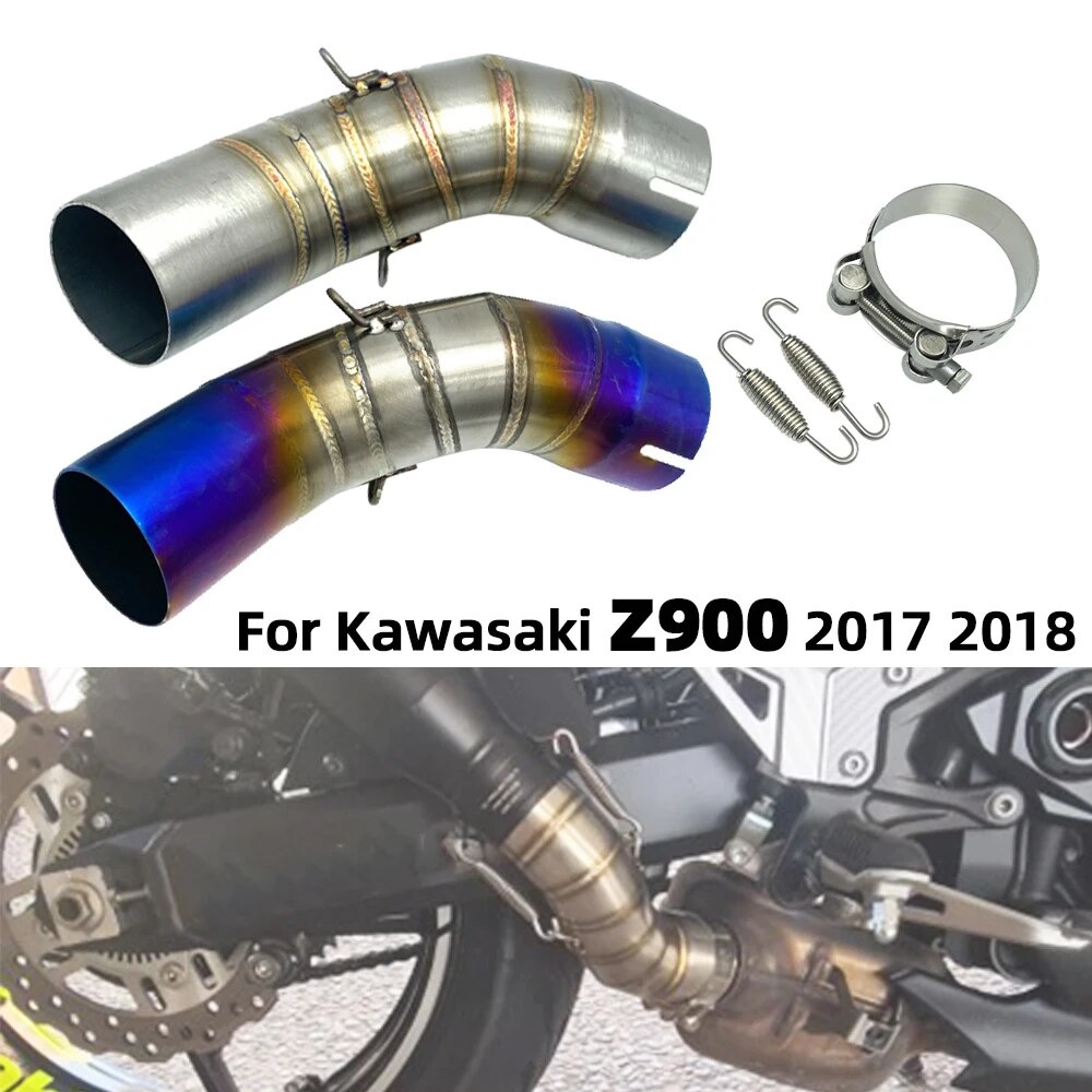 Motorcycle Full Exhaust System Middle Pipe Link Adapter Connect Parts