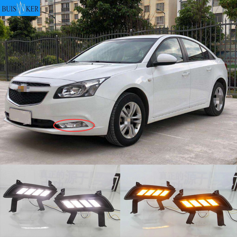 웃2PCS For chevrolet cruze 2015 LED DRL Daytime Running Light Daylight