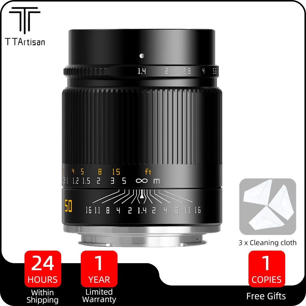 TTArtisan 50mm F1 4 ASPH Full Frame Manual Focus Lens For Canon RF