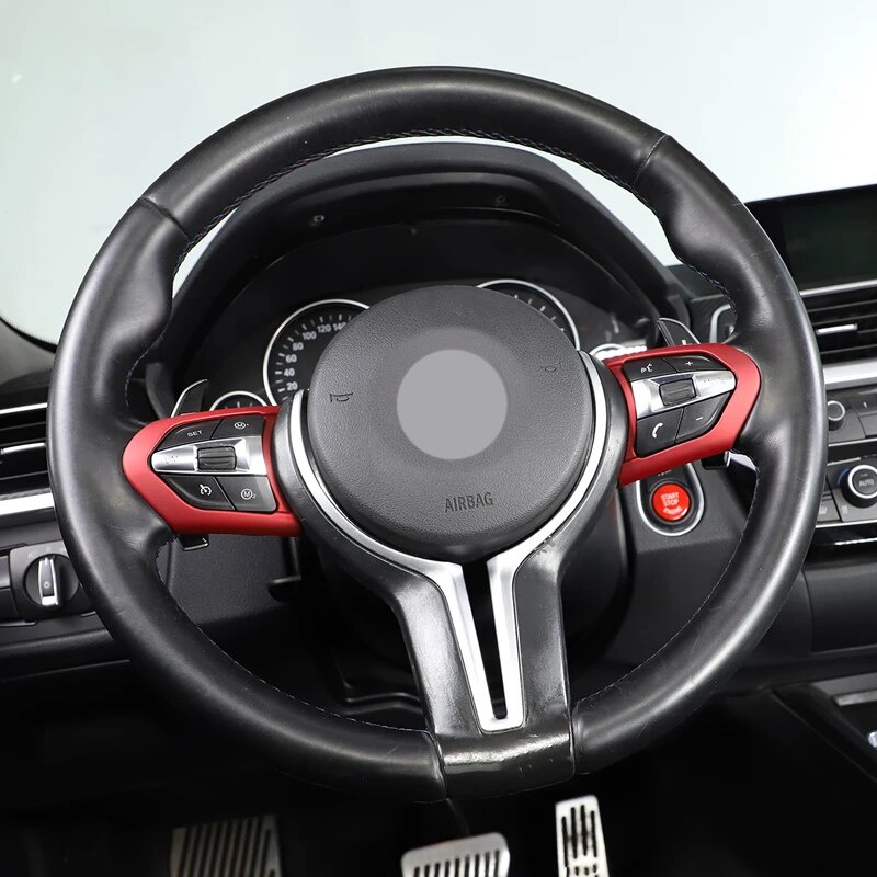 ABS Car Steering Wheel Button Trim Sticker Frame Decoration Cover For