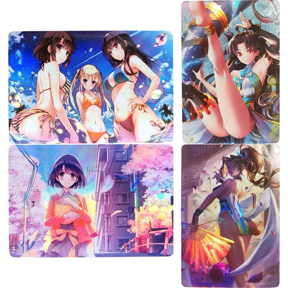 D Anime Girl Flash Cards ACG Sexy Kawaii Mai Shiranui Megumi Kato Kasumigaoka Utaha FGO Isht