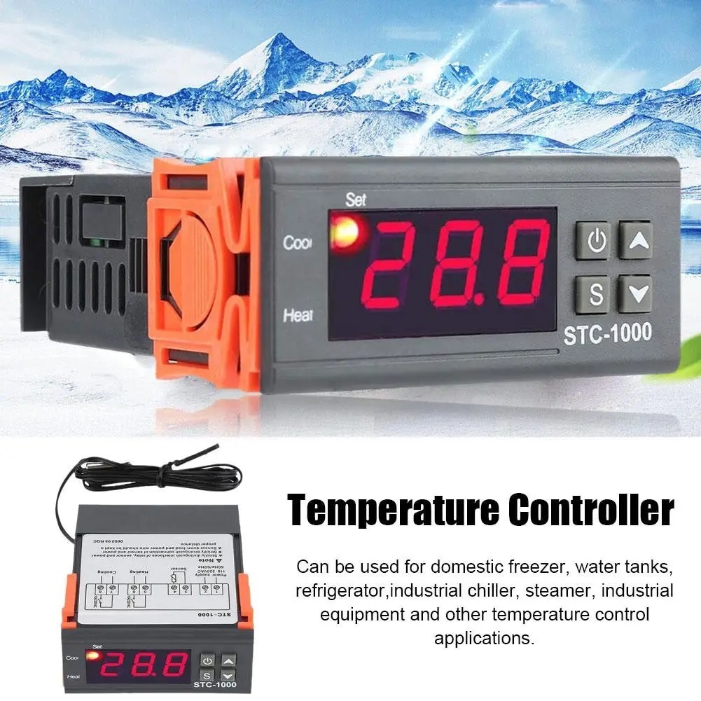 20r DC12V 24V AC110 220V STC 1000 LED Digital Thermostat For Incubator