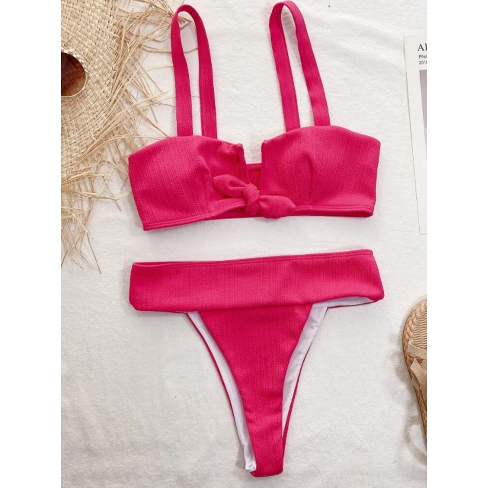 Q Two Piece Bikini V Notch Chunky Strap Thong New Women S