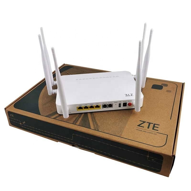 Original New Zte F680 4Ge Gpon Dual Band Modem 2 4G 5G Wifi Ports Catv