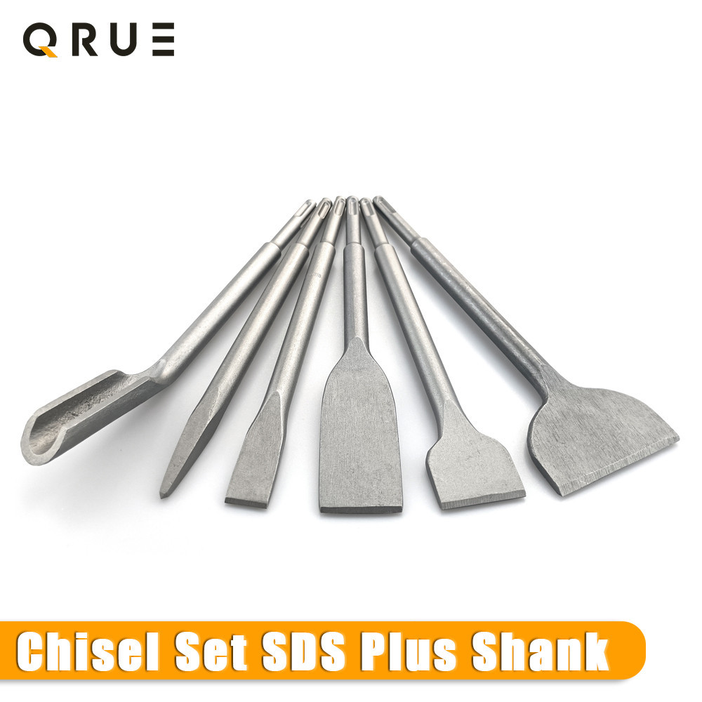 Pcs Electric Hammer Chisel Set Sds Plus Shank Drill Bit Point Groove