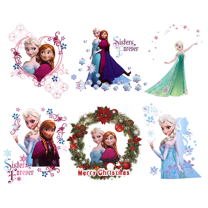 Frozen Elsa Anna Princess Patches Transfer Stickers For Clothes Iron On