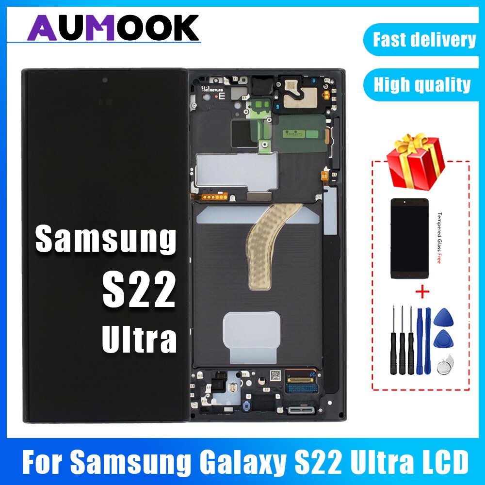 Tested OLED Display For Samsung Galaxy S22 Ultra 5G LCD Touch Screen