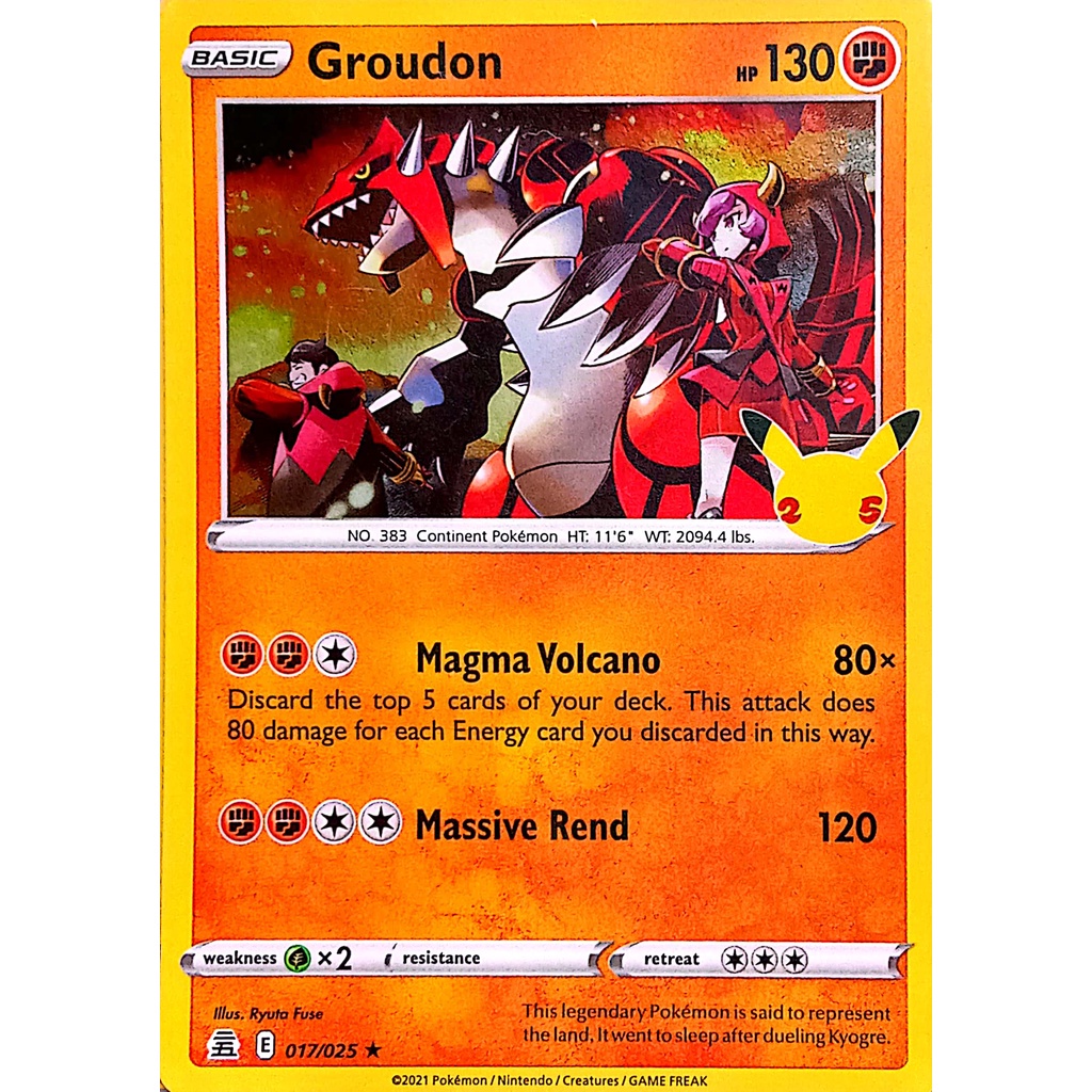 Pokemon Tcg Groudon Holo Rare Celebrations Shopee Philippines