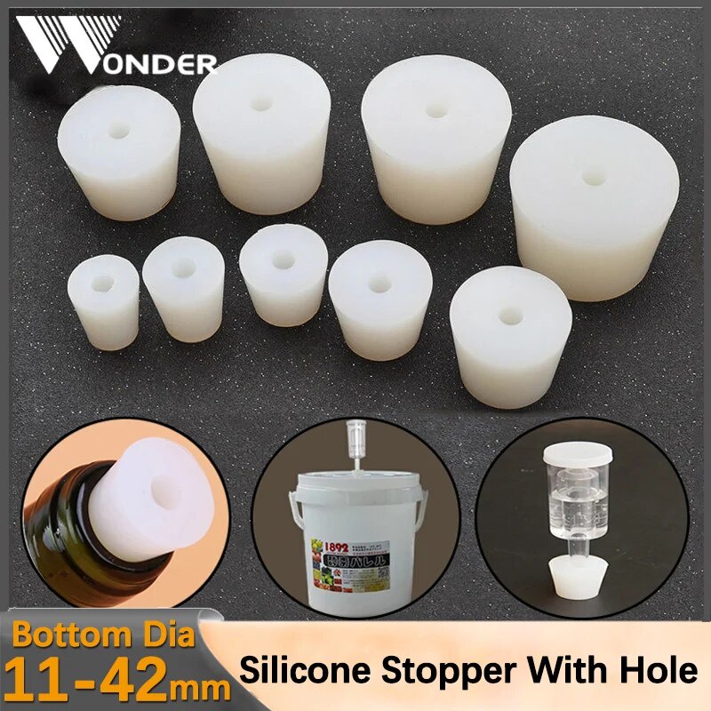 Silicone Fermenter Cover Plug Stoppers With Hole For Airlock Valve Brew