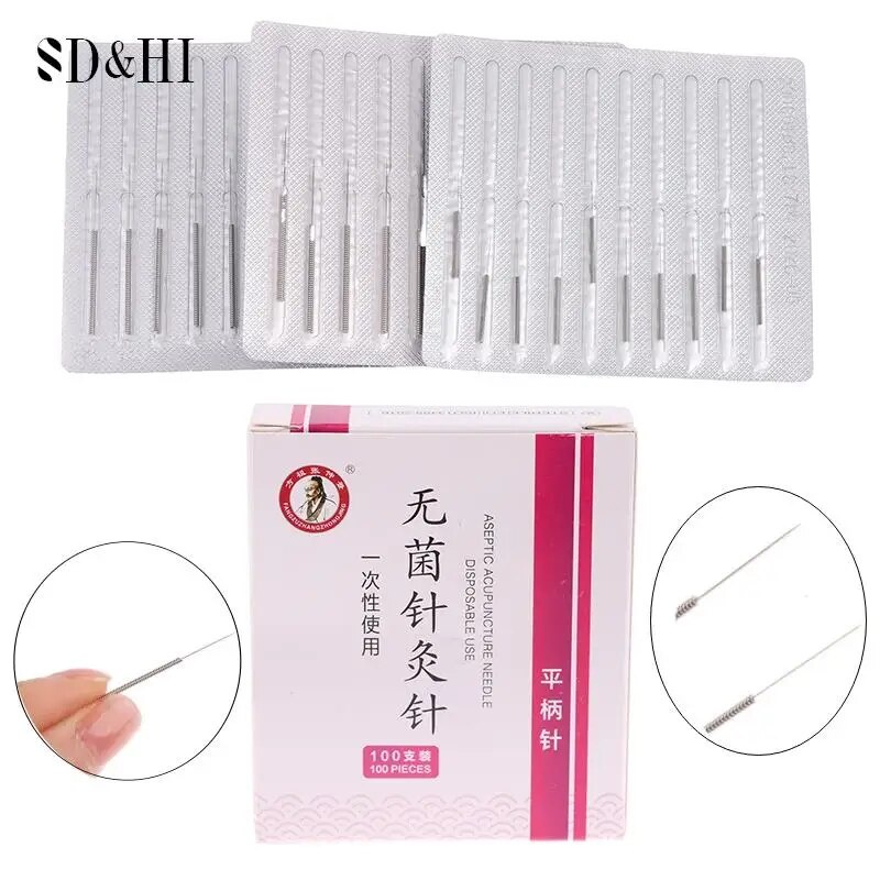 100Pcs Box Acupuncture Needle With Tube ALL Size Acupuncture Disposable