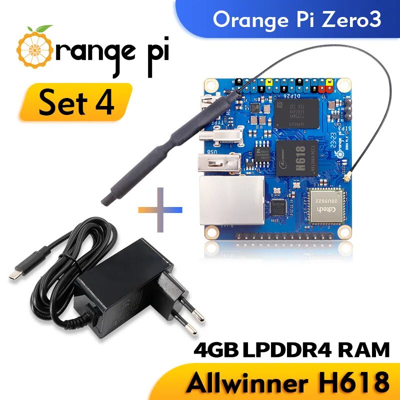 Orange Pi Zero 3 4GB Ram Power Supply Single Board Computer Allwinner