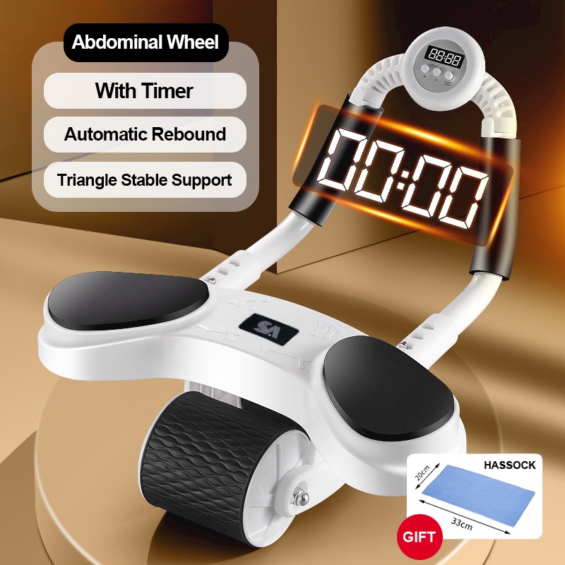 Multifunctional Ab Roller Wheel Plank Trainer With Timer LCD Display