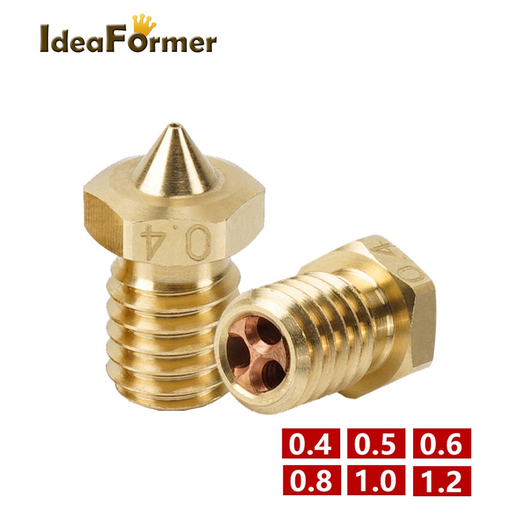 E3D V6 Copper Nozzle Clone CHT Tip Nozzle Brass 0 4 0 8 1 0 1 2mm High