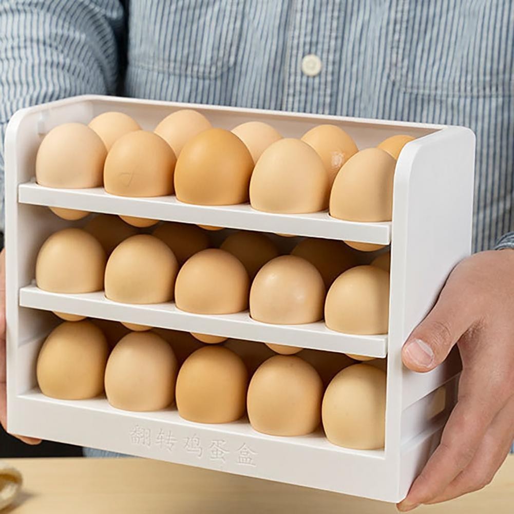 Grids Egg Storage Box Egg Tray Containers Kitchen Refrigerator Eggs