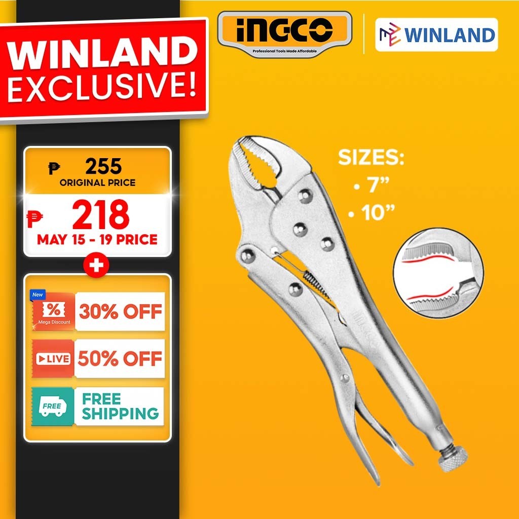 Ingco By Winland Industrial Grade Curved Vice Grip Jaw Vise Grip Pliers