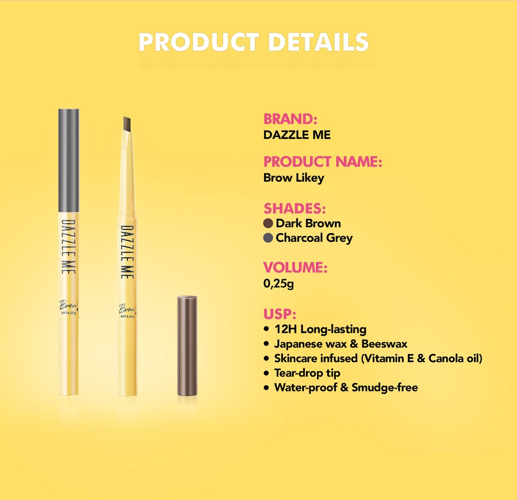 Dazzle Me Brow Likey Eyebrow Pencil Waterproof Brow Liner Long