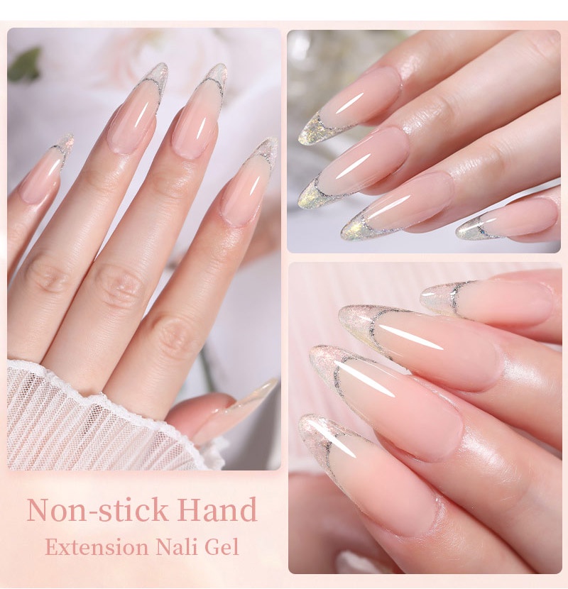 Lilycute Non Stick Hand Solid Extension Nail Gel Clear Nude Pink