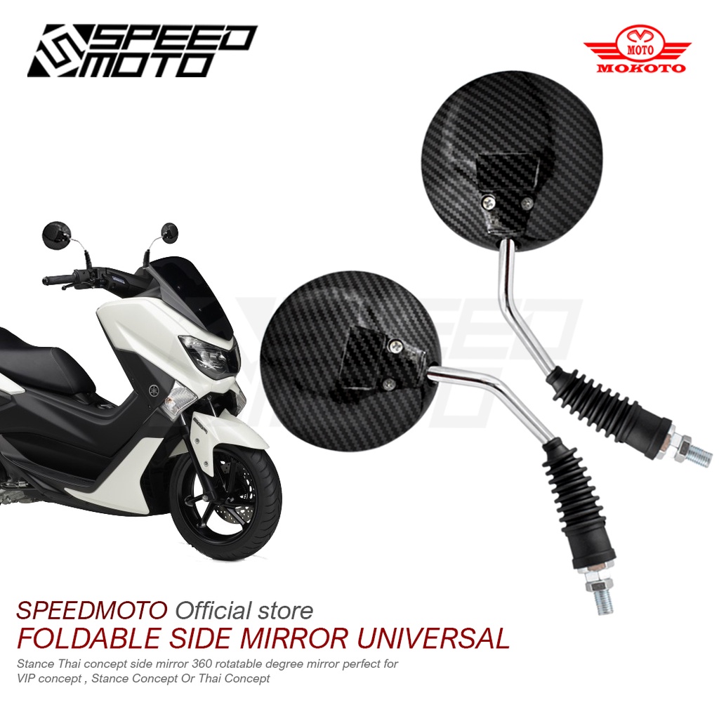 Mokoto Thai Foldable Carbon Side Mirror Universal Yamaha Mm Clear