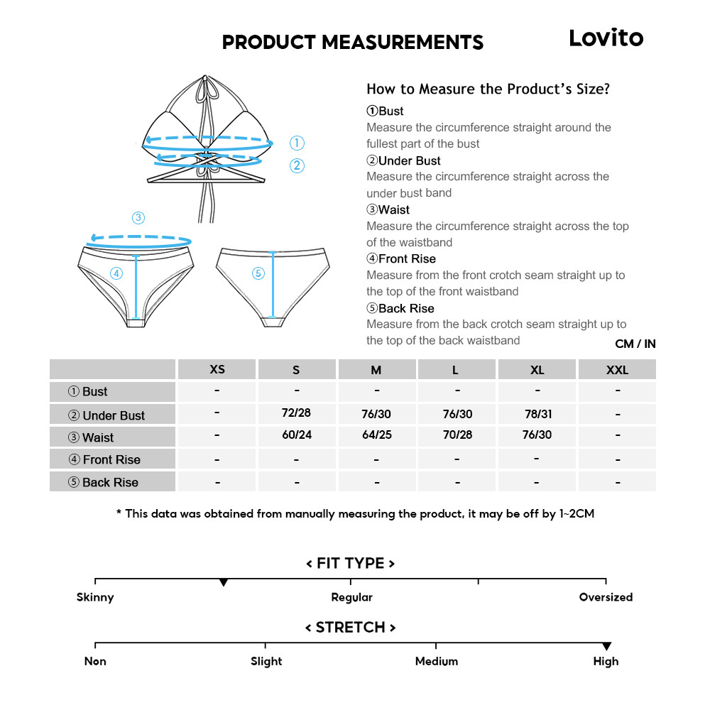 Lovito Women Sexy Plants Lace Up Split Thigh Bikini Set LNL43180