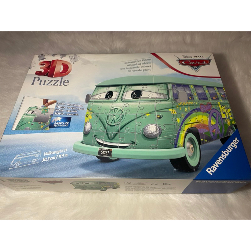 RAVENSBURGER Volkswagen T1 Cars Fillmore 3D Molded Plastic Puzzle 162