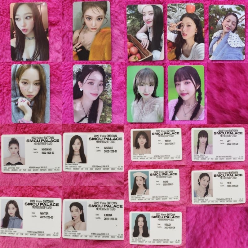 ONHAND AESPA RED VELVET OFFICIAL PHOTOCARD MEMBERSHIP CARD VER 2022