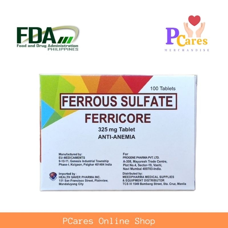 Ferricore Ferrous Sulfate Mg Tablets Anti Anemia Shopee