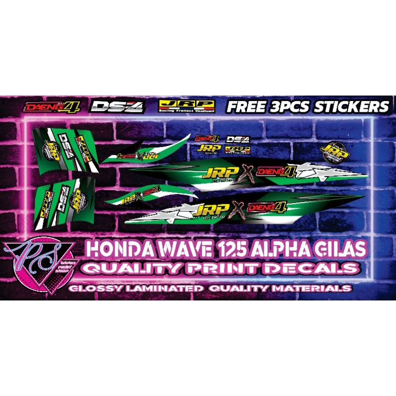 Honda Wave 125 Alpha Gilas Jrp X Ds4 Decals Shopee Philippines