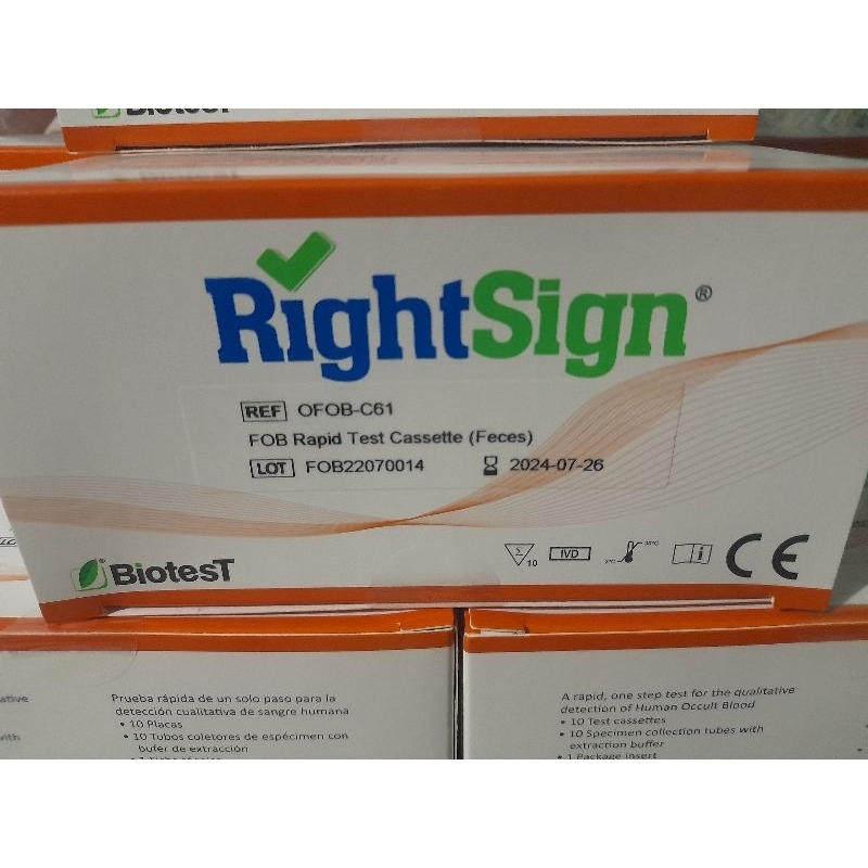 Fobt Fecal Occult Blood Rapid Test Kit Rightsign Expiry