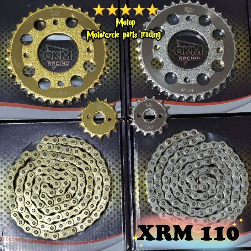 Okm Racing Chain Sprocket Set Xrm Available Chrome Gold