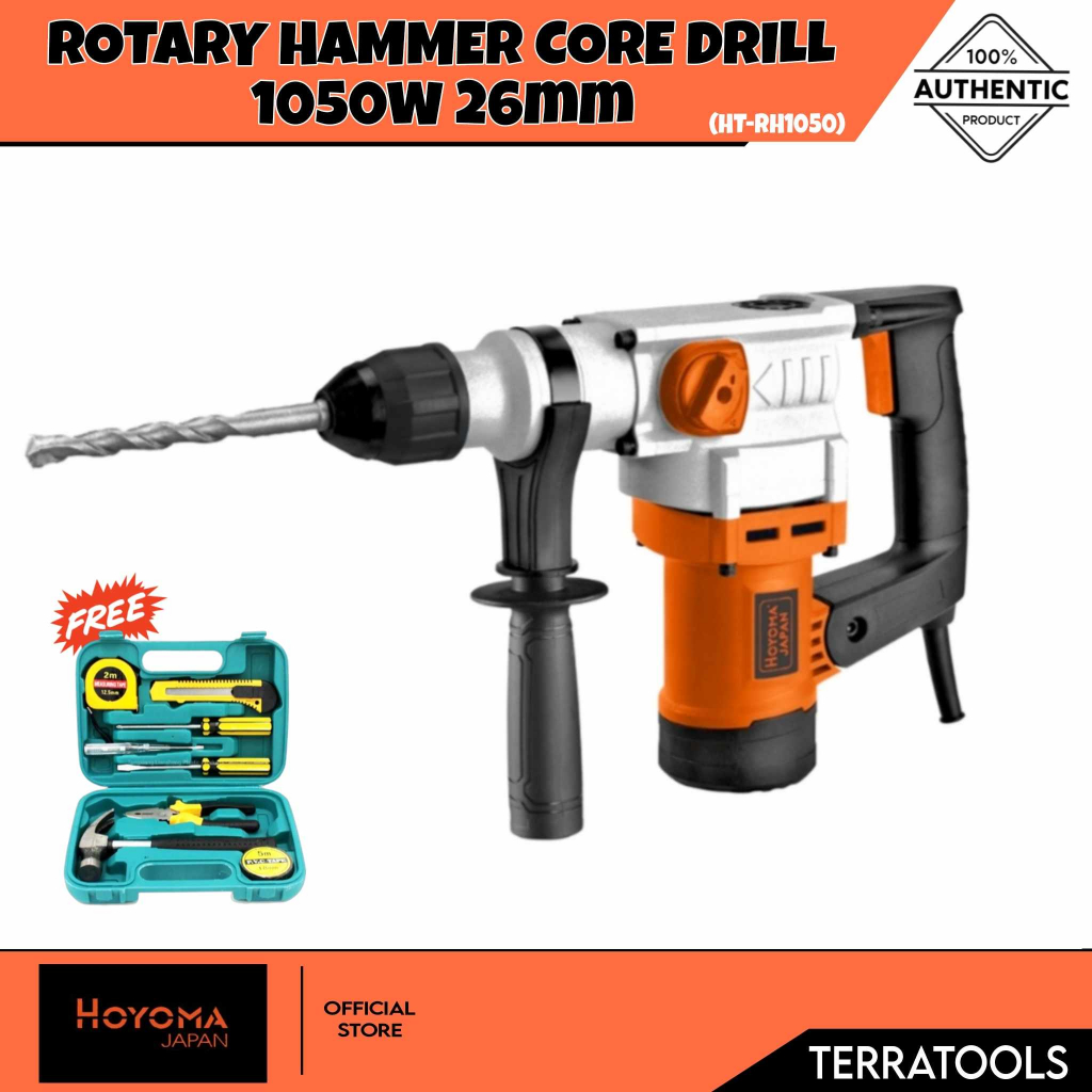 HOYOMA JAPAN 26mm Rotary Hammer Core Drill 1050w HT RH1050 FREE TOOL