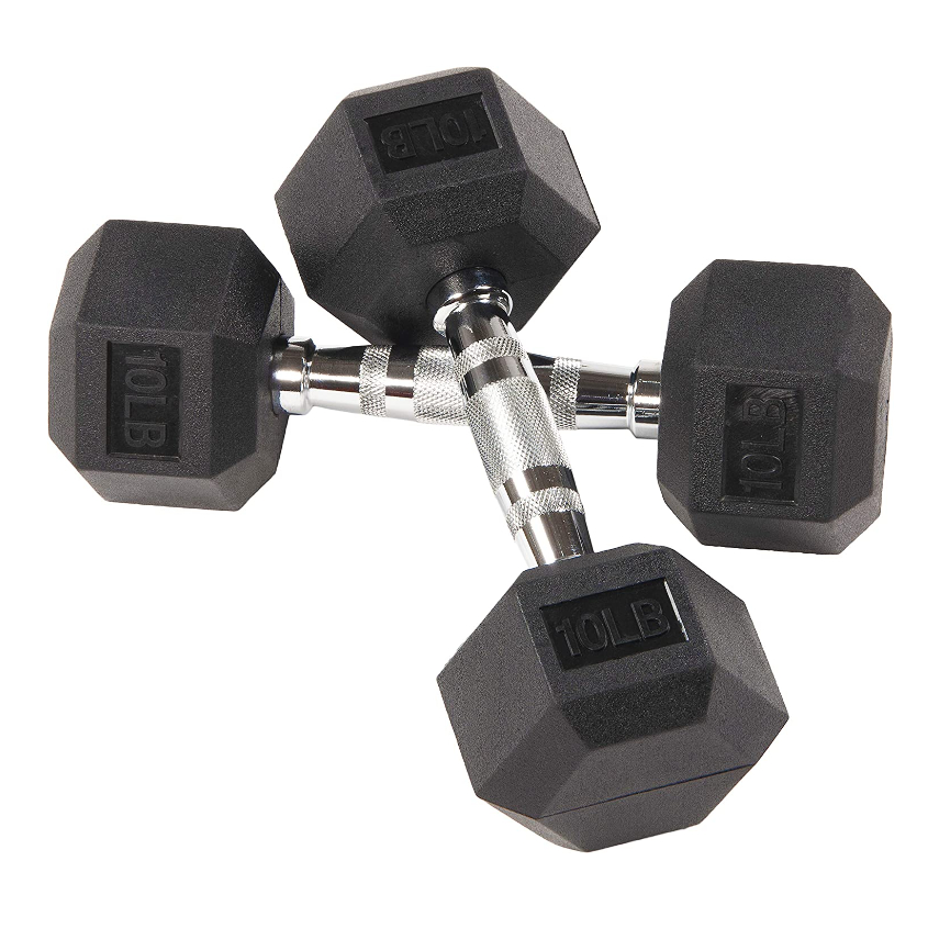 Hex Dumbbell Lbs Metal Handle Rubberized Hexagon Dumbbells With