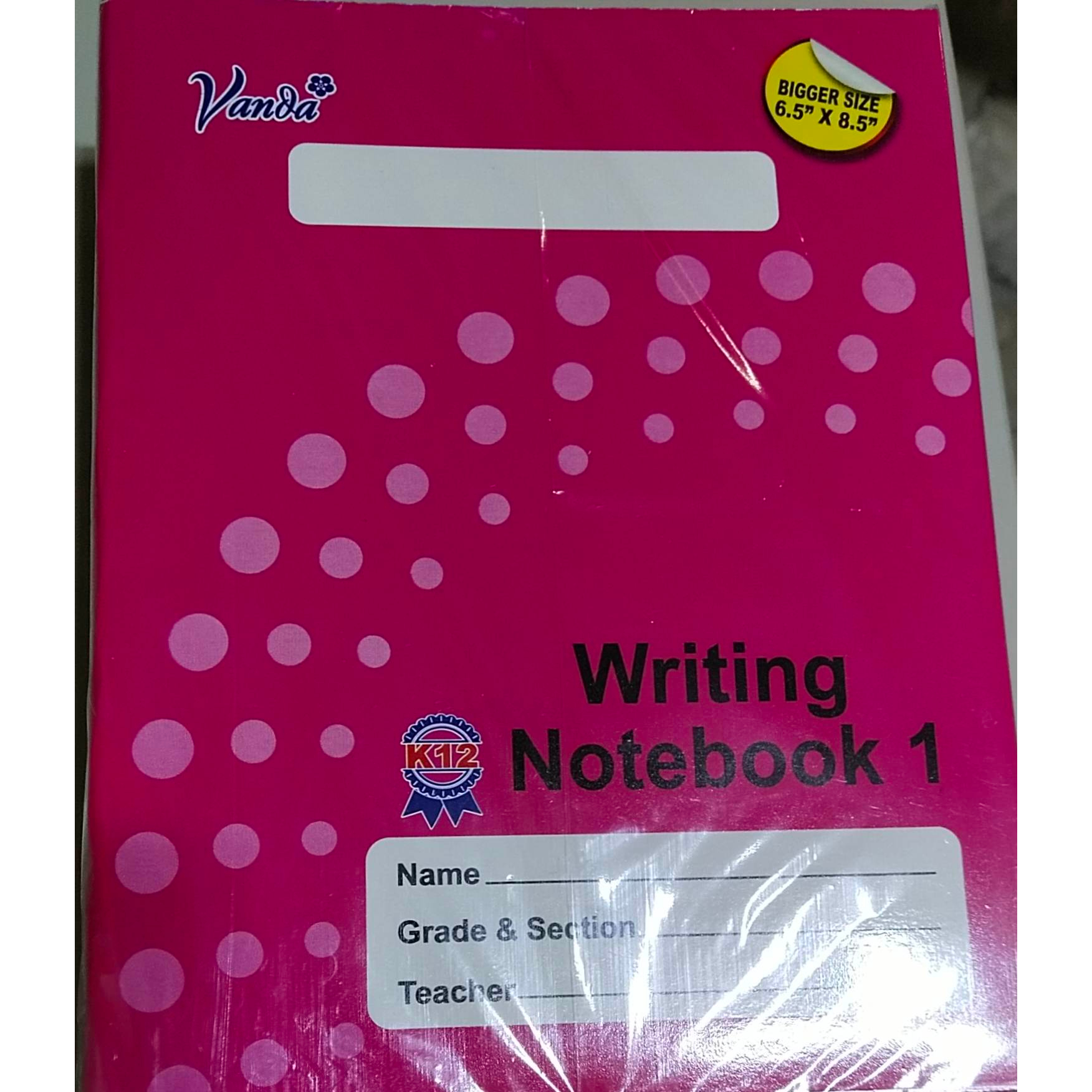 1 PC VANDA K12 WRITING 1 NOTEBOOK SOLD PER PIECE 6 5X8 5 INCHES