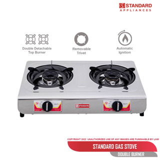 Standard Gas Stove Double Burner LPG Stove Stainless Steel Slim Type