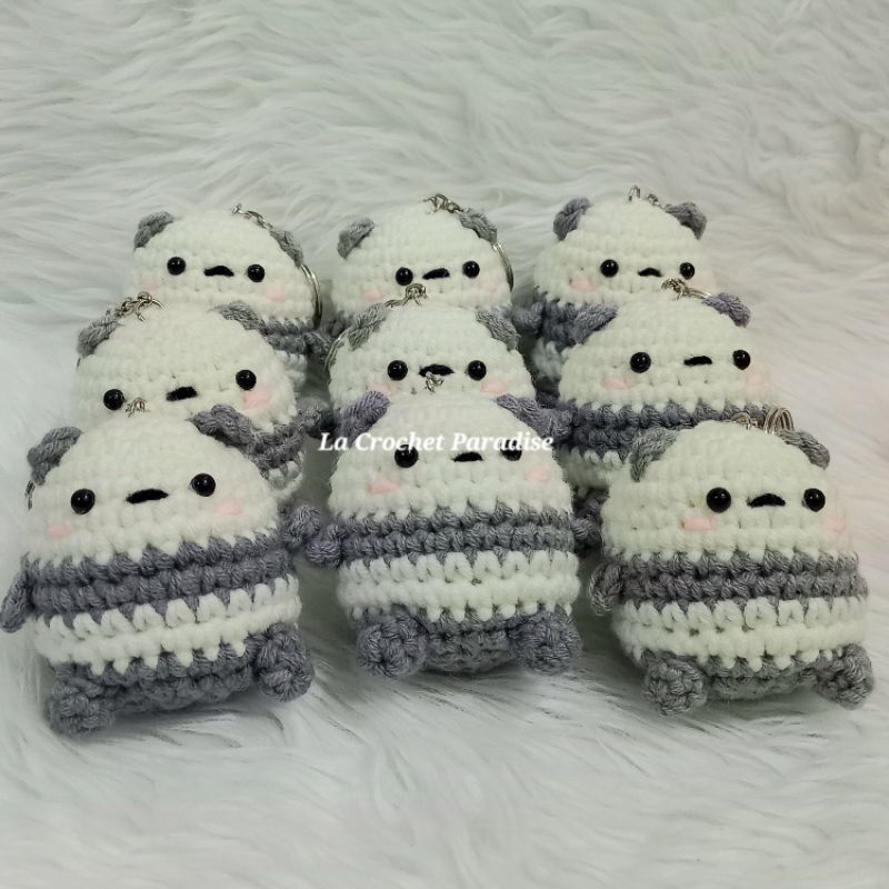 We Bare Bears Crochet Keychain Grizz Panda Ice Bear Shopee