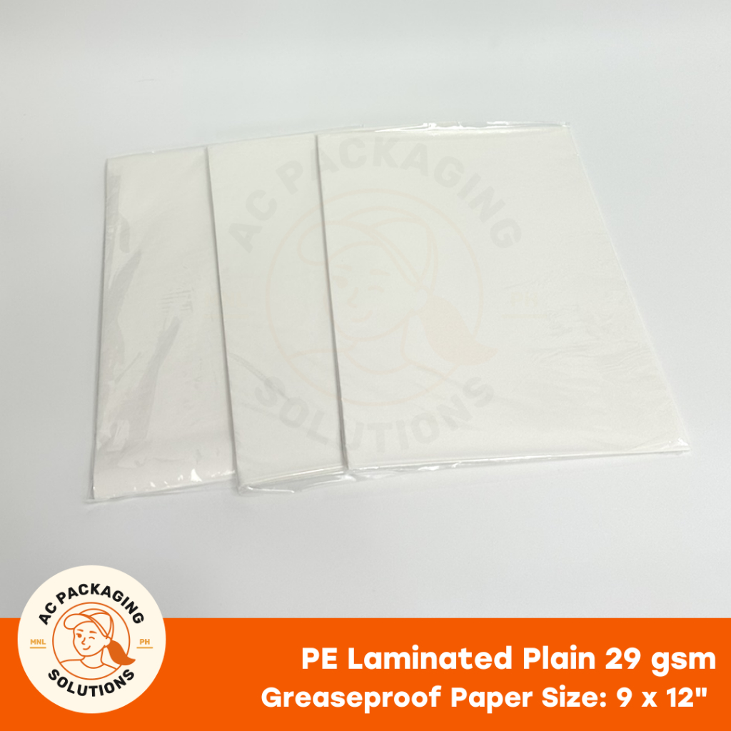 Pcs Wax Paper Pe Laminated Greaseproof Paper Food Liner Gsm