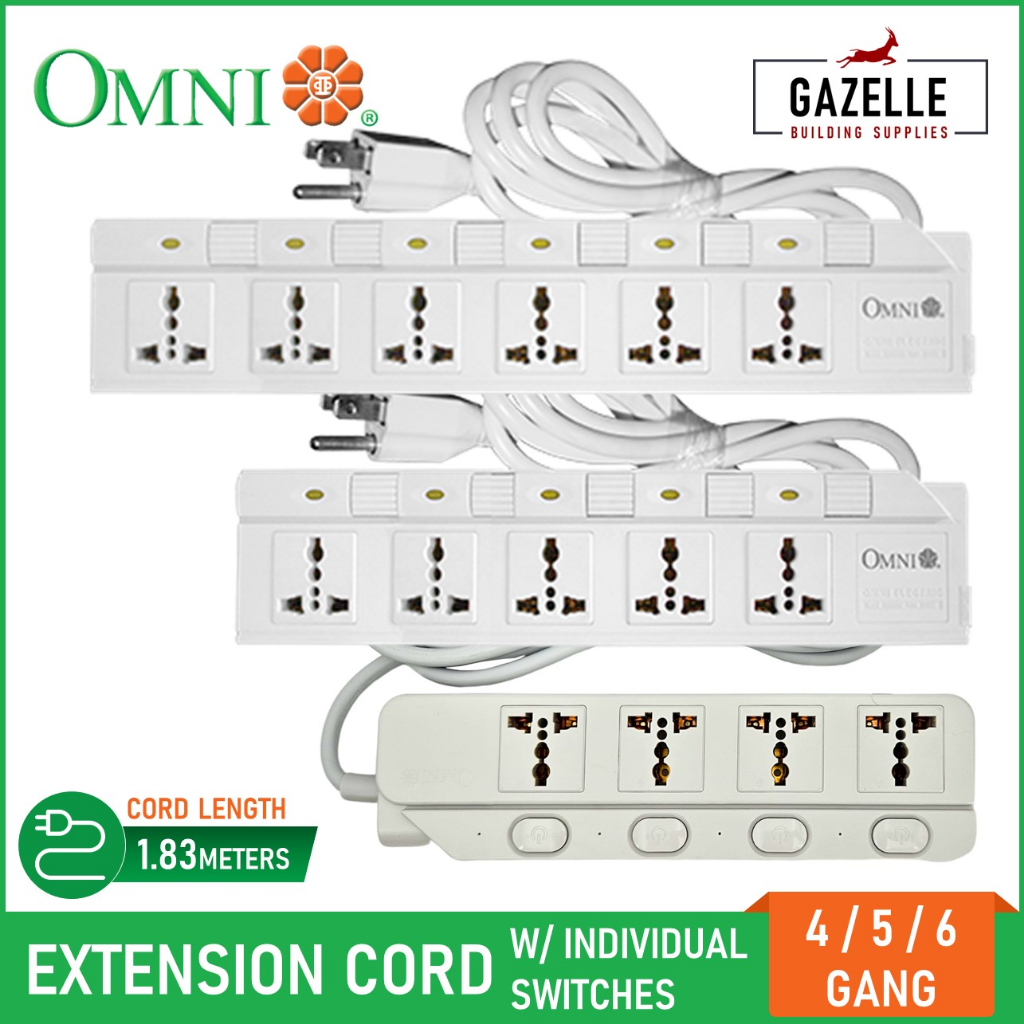 Omni Extension Cord Set With Individual Switch 4 5 6 Gang WED 340 WED