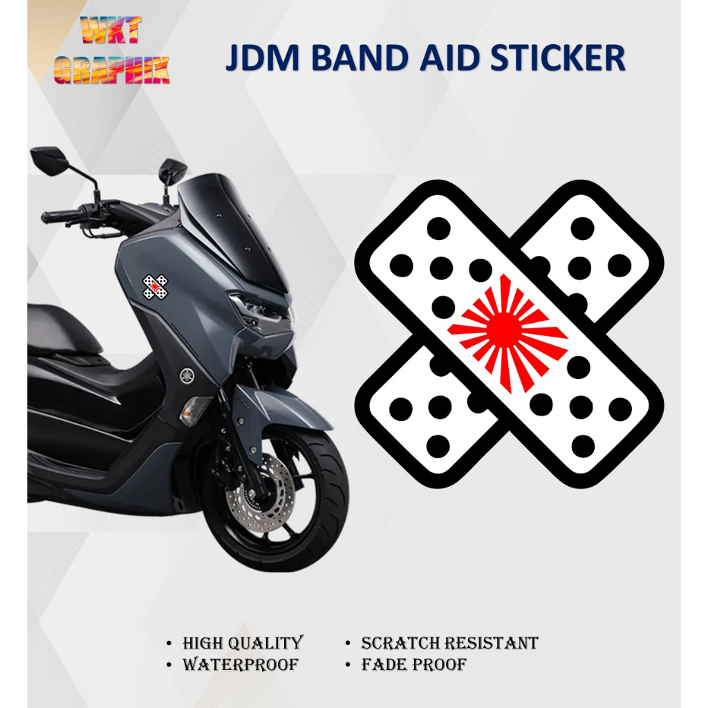 JDM BAND AID STICKER DECAL FOR MOTORCYCLE OR CAR GLOSSY LAMINATED