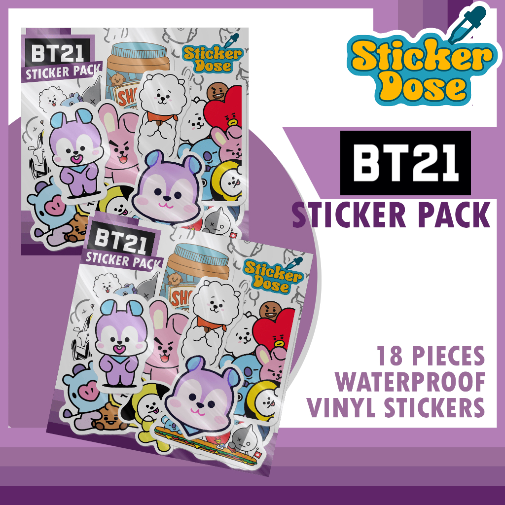 BT21 With Unmasked MANG STICKER PACK Waterproof Vinyl Stickers 20