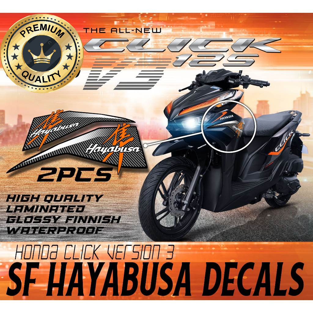 HONDA CLICK VERSION 3 SIDE FAIRING DECALS HAYABUSA EDITION Shopee