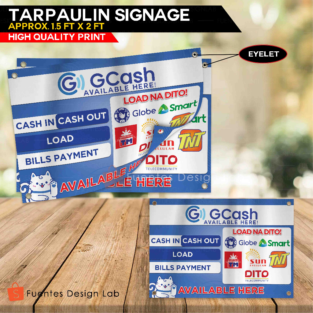 Pcs Gcash Business Tarpaulin Gcash In Out Tarpaulin Signage Load