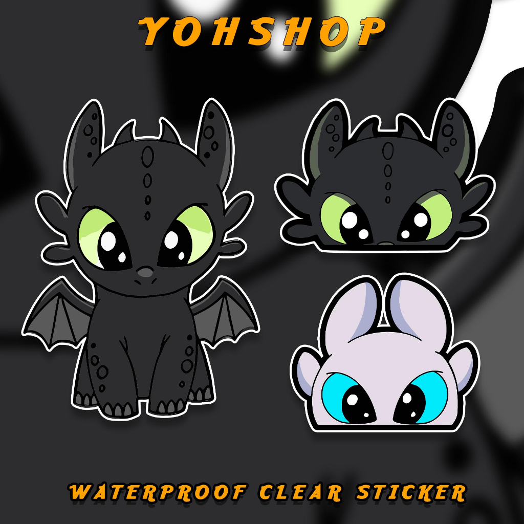 How To Train Your Dragon Toothless Peeker Sticker Light Fury Stickers