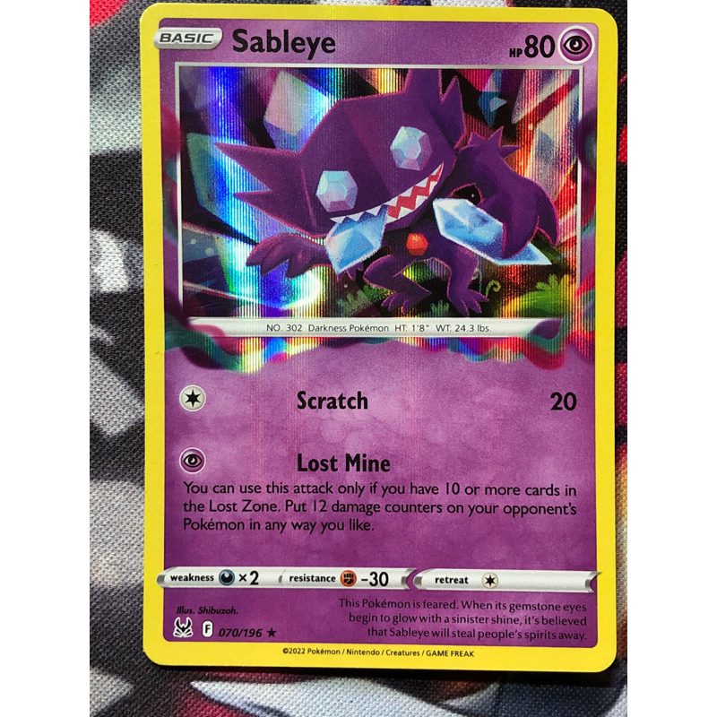 Sableye Holo Reverse Holographic Lost Origin Pokemon Card TCG Cards Rev