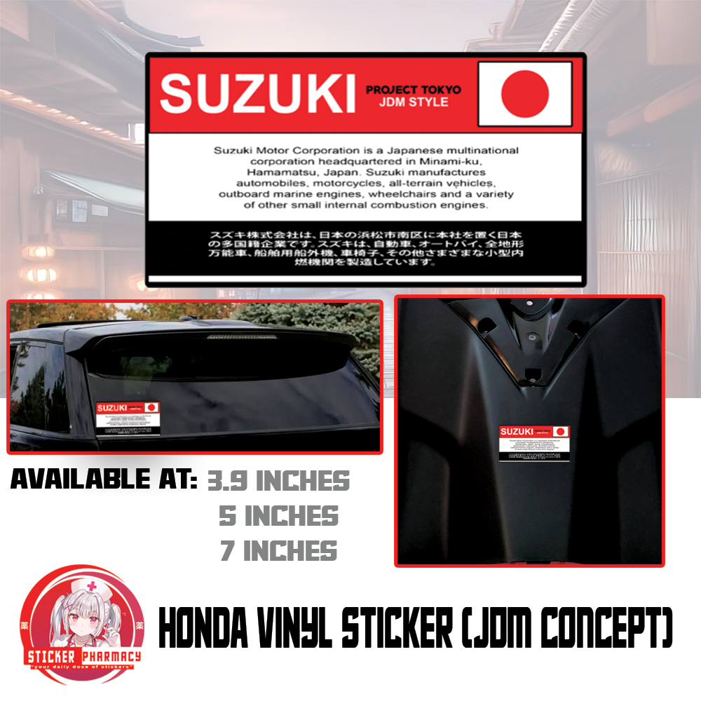 Suzuki Intro JDM Style Vinyl Sticker LAMINATED MACHINE CUT Shopee