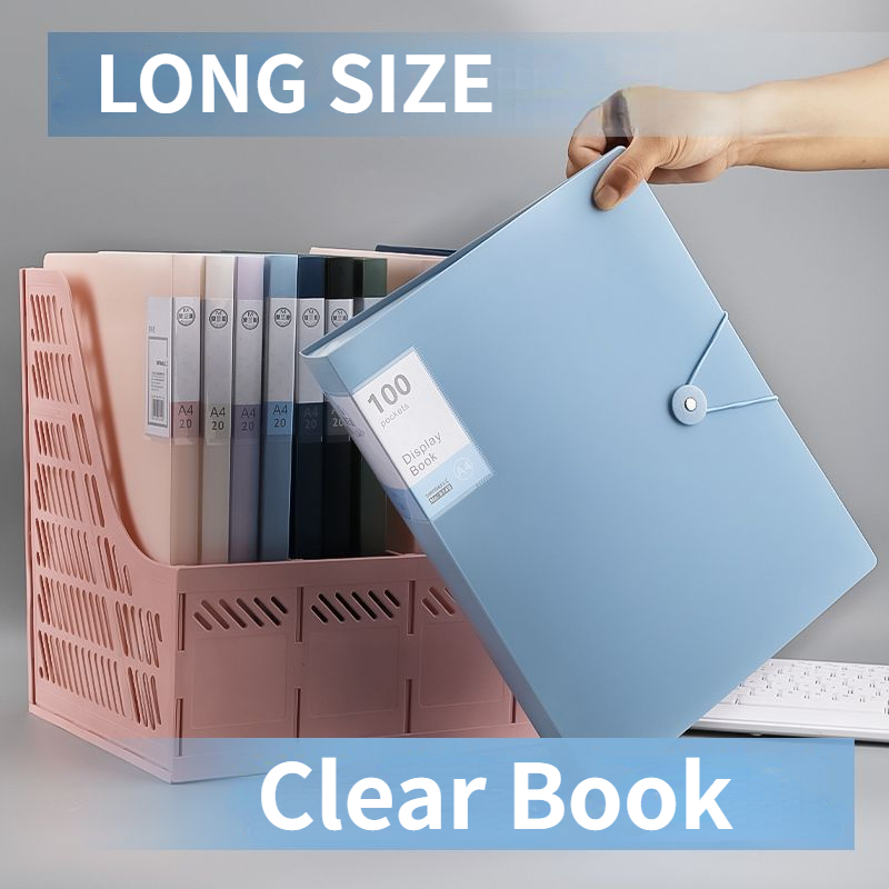 Clear Book Long Pages Long Paper Organizer Folder File