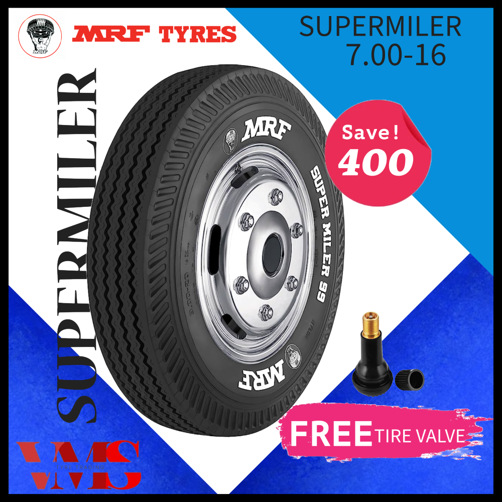 7 00 16 MRF 14PR SUPERMILER 95 CTF TUBE TYPE TIRE FOR CARS WITH FREE