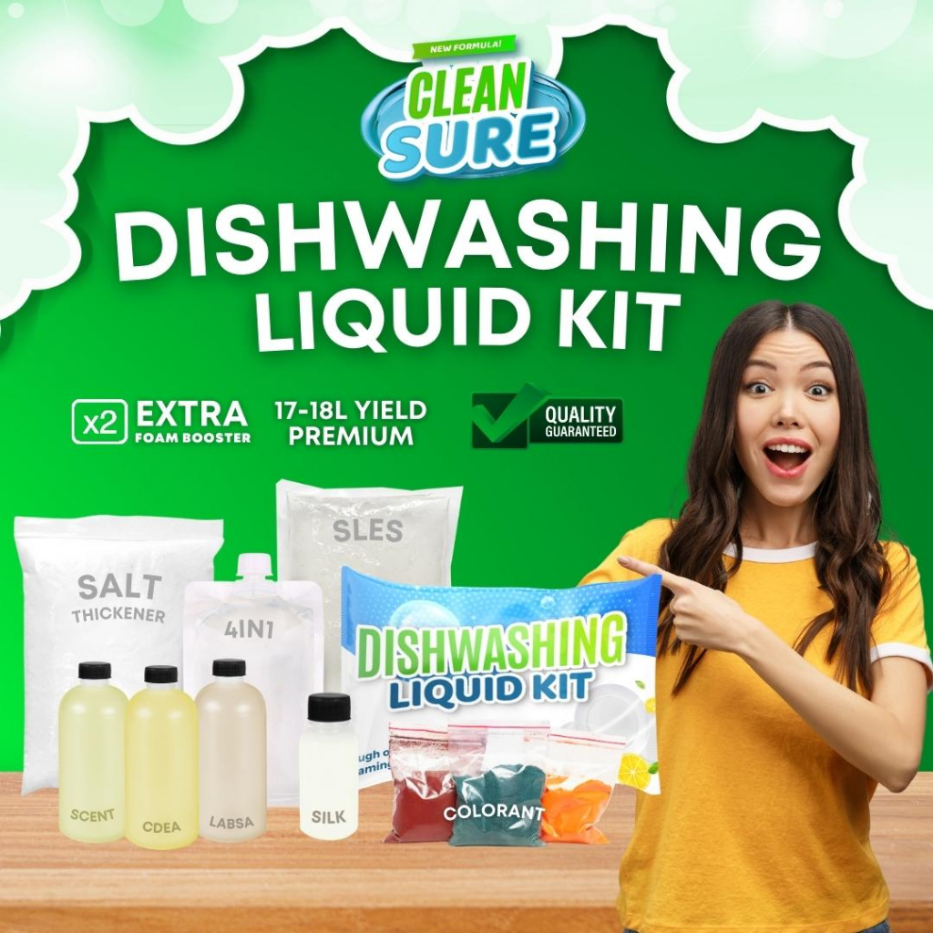 Cleansure Premium Dishwashing Liquid Kit Liters Yield Strong Grease